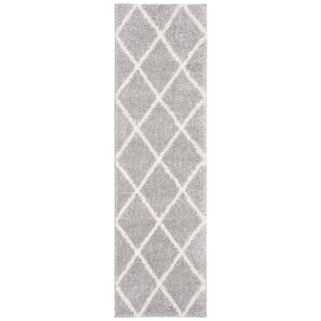 Safavieh 2 ft. 3 in. x 7 ft. Parma Shag Power Loomed Runner Area Rug; Grey & Cream PMA515G-27